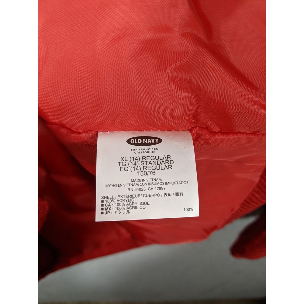 Old Navy Red Peacoat Girls XL (14) Acrylic Heavy Knit Double Breasted Cozy NWT - Picture 8 of 10